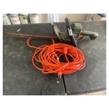 Electric hedge trimmers and cord