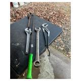 Large prybar crescent wrenches channel locks