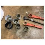 9- large sockets and ratchet