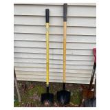 2 Yellow/Black Round Shovels