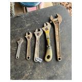 5- assorted crescent wrenches.
