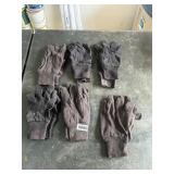 6- brown work gloves