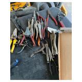Lot assorted pliers, and grips