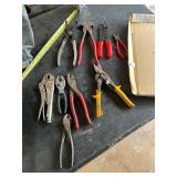 9- assorted pliers grips and snips