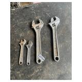4- assorted crescent wrenches.