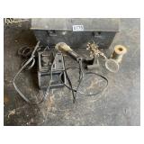 Soldering gun, vise, and box