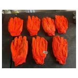 7- orange work gloves