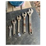 5- assorted crescent wrenches.