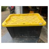 Black and yellow storage tote