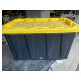Black and yellow storage tote