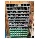 Nut and bolt bin with contents