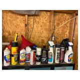 Paint, cleaners, thinner, all but shelf