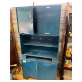 3 piece blue metal cabinet