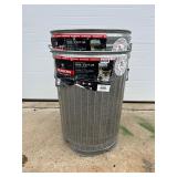 2- trash cans-metal might be stuck together