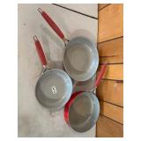 Copper red pots and pans