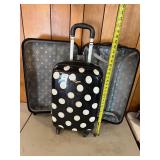 2- Black and white polkadot hard suitcases