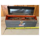 Metal toolbox with tools