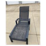 Metal frame reclining patio lounger