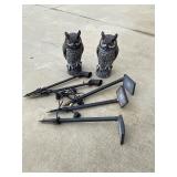 Solar lights and owl decor
