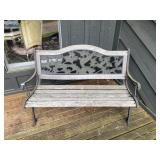 Wood and metal bench