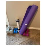 Weights, yoga mat ï¿½ all
