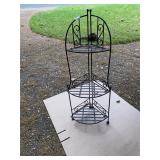 Folding corner plant stand