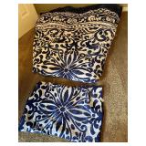 Blue and white twin duvet and sham
