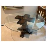 Round glass top dining table