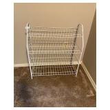 White metal shoe rack