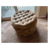 Round fabric ottoman
