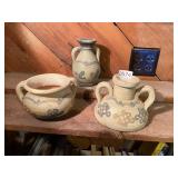 3 small pieces of pottery