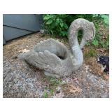 Concrete swan planter