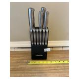 Farberware knives in block - black/stainless steel