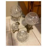 4 Crystal rose bowl/candle holders