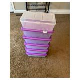 6 shoebox sized totes with lids