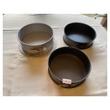Three springform pans