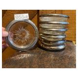 7 glass/metal coasters