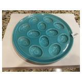 Turquoise Fiesta egg plate