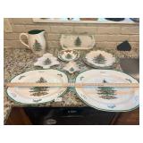 Spode Christmas Tree - Platters, pitcher - all