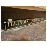 Glass Illinois Central railroad sign
