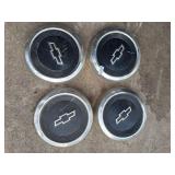 set of 4 bow tie chevy hub caps
