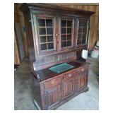 Colonial-Style China Hutch Cabinet