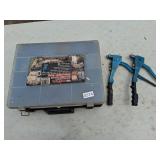 organizer case with contents and 2 pop rivet guns