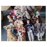 porcelain dolls, hand made dolls misc treasures