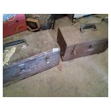 2 old craftsman metal tool boxes and contents