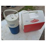 vintage cooler and thermos