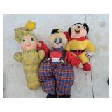 Vintage 80s gloworm, mighty mouse and clown