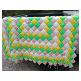 nice vintage hand sewn quilt heavy