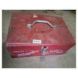 old milwaukee metal box and contents