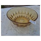 large amber glass salad bowl